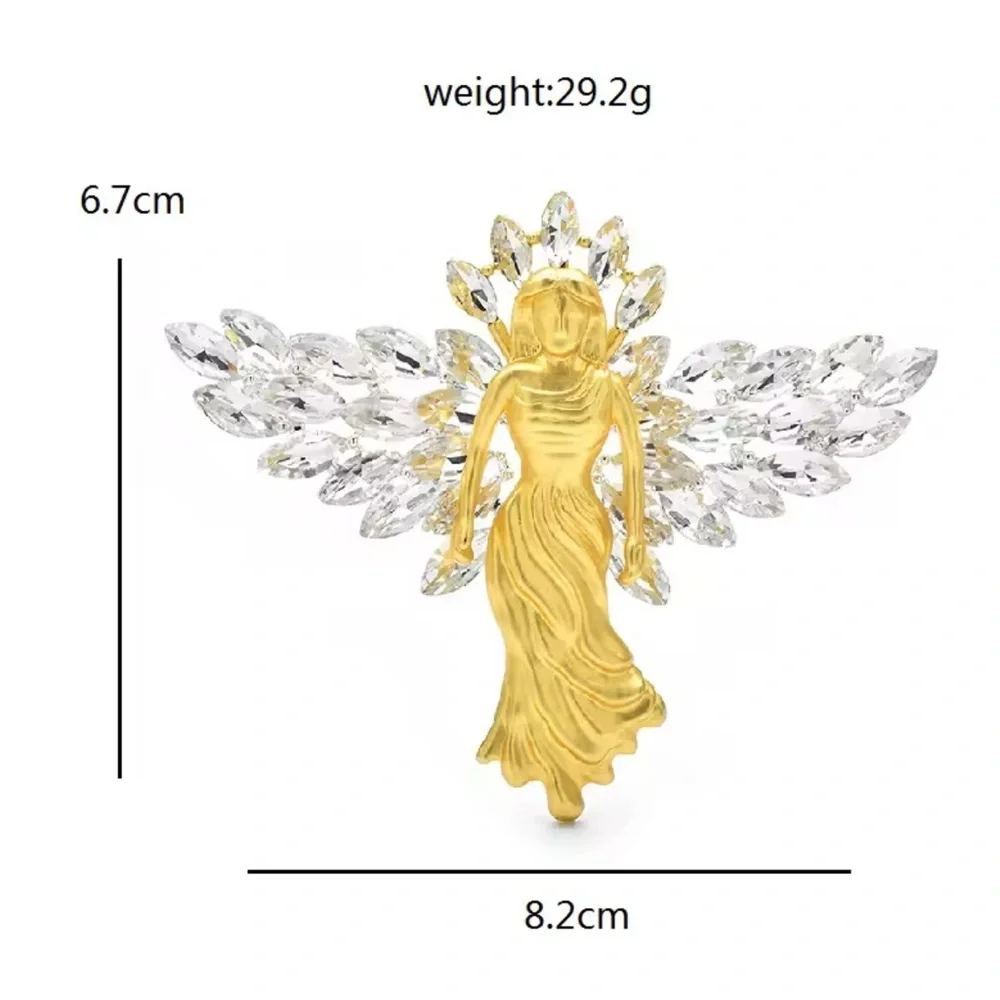 Angel Gold Crystal Brooch